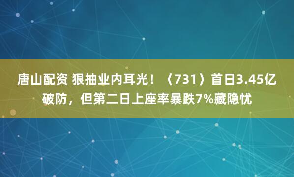唐山配资 狠抽业内耳光！〈731〉首日3.45亿破防，但第二日上座率暴跌7%藏隐忧