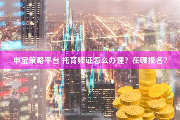 申宝策略平台 托育师证怎么办理？在哪报名？